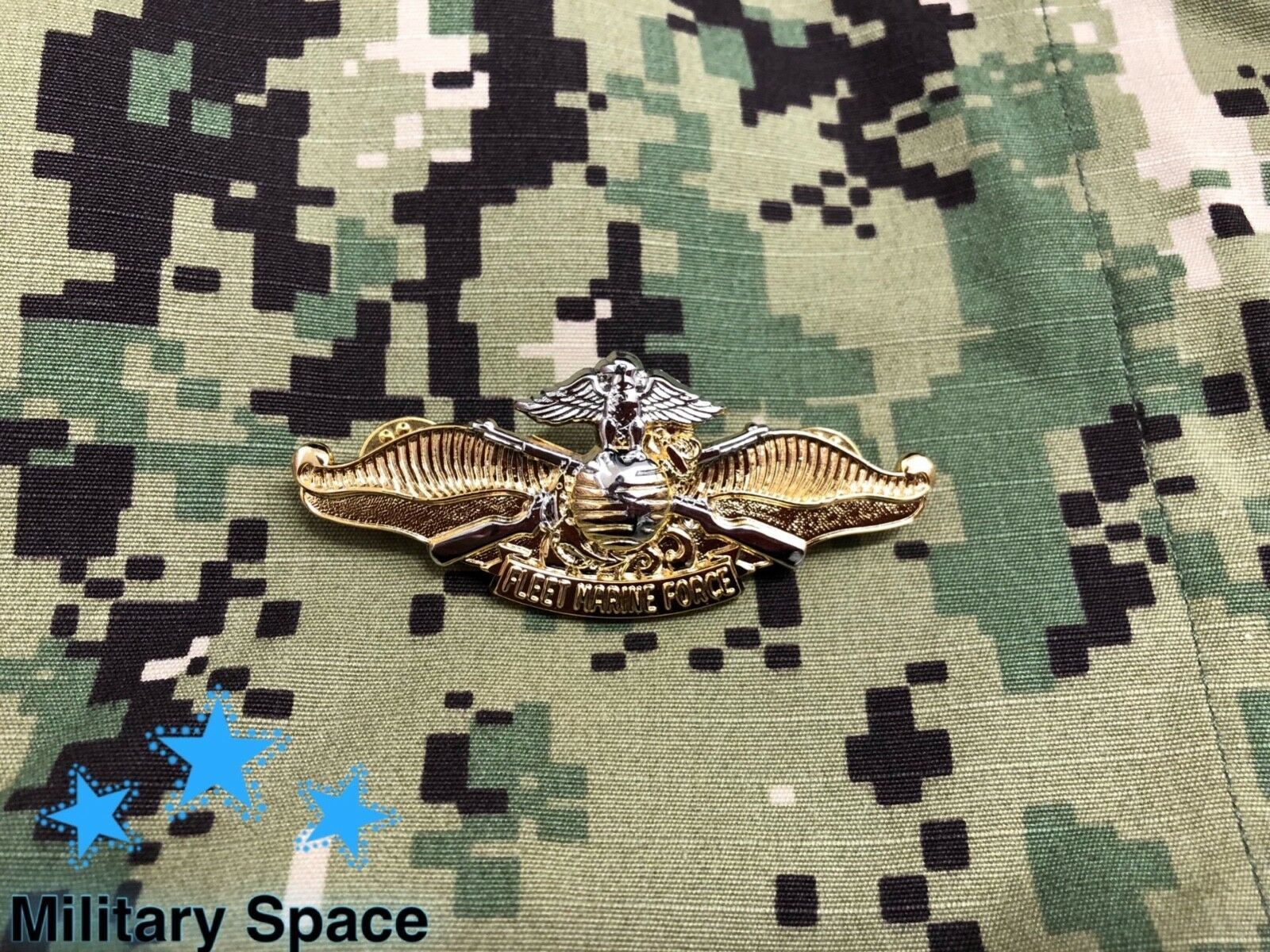 Original Us Navy Fleet Marine Force Warfare Insignia Fmf Officer Pin