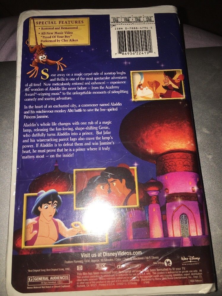 Walt Disney Aladdin Platinum Edition VHS VHS Tapes