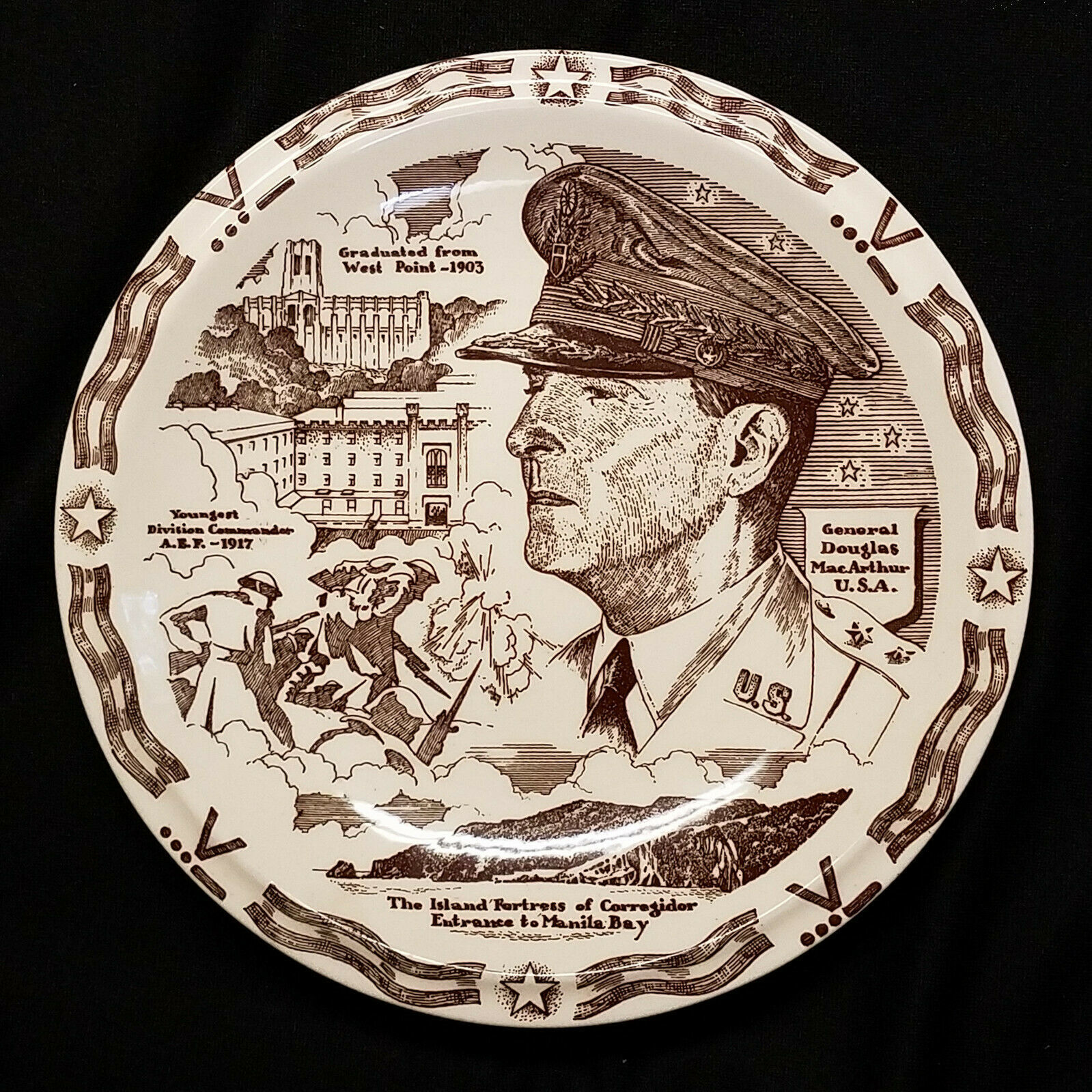 General Douglas Macarthur Souvenir Collector Plate Ww Pacific War