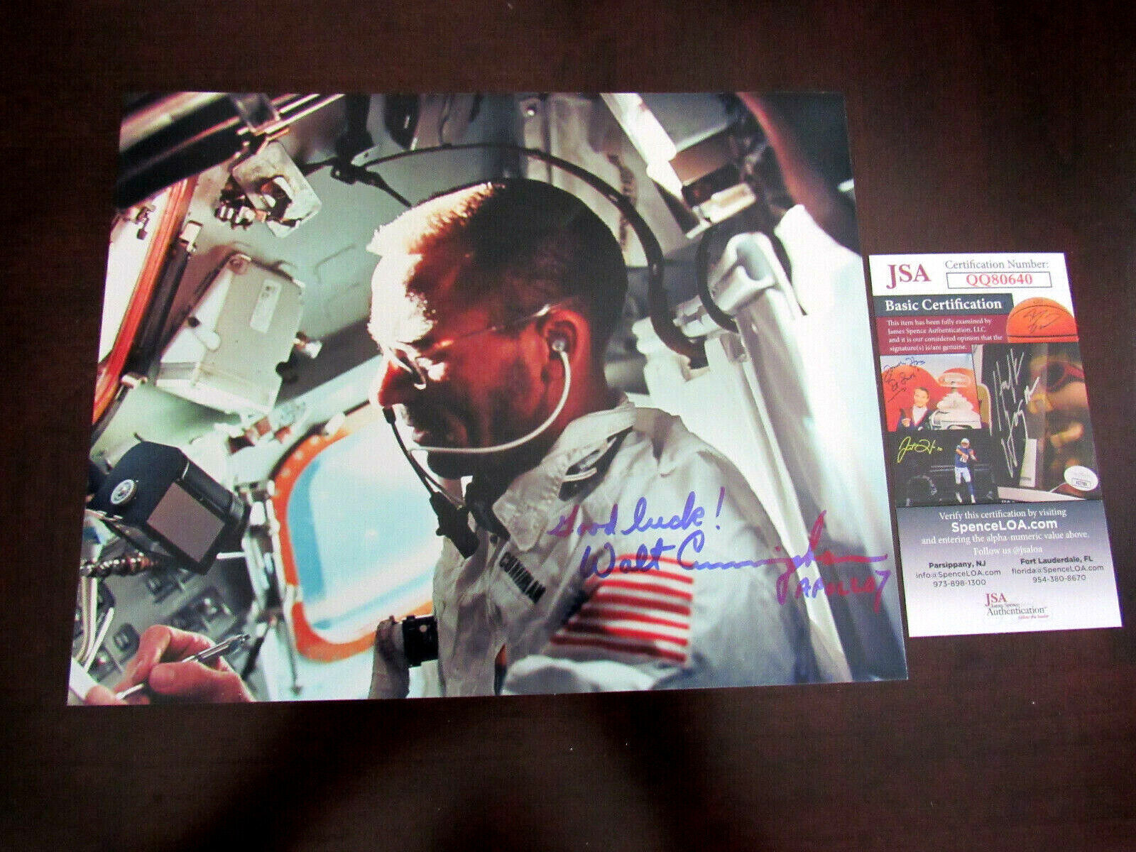 WALT CUNNINGHAM APOLLO 7 NASA ASTRONAUT SIGNED AUTO FUJI COLOR 8 X 10