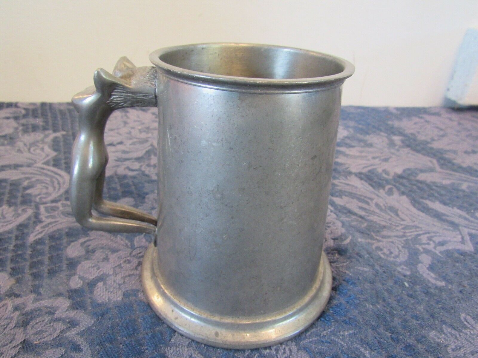 Sheffield English Pewter Stein Mug Nude Woman Handle Hand Crafted Other