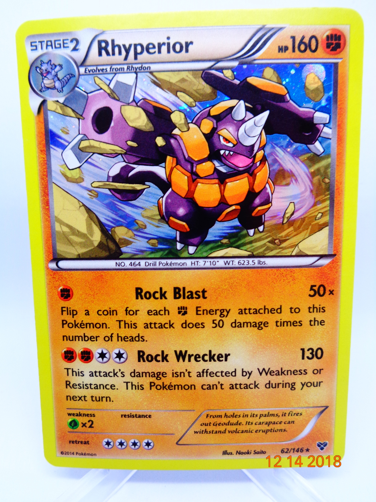 Rhyperior Holo Rare Holofoil Pokemon Card Nm Xy Base Set