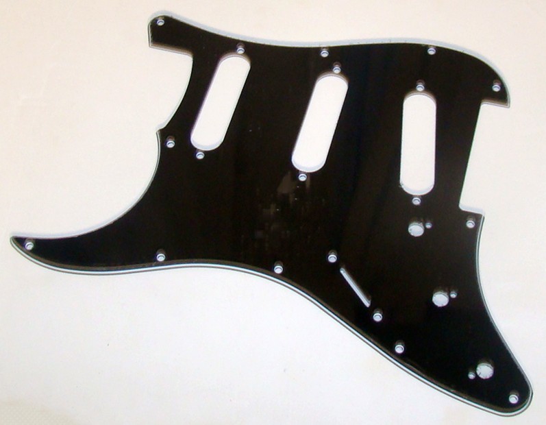 Left Handed Replacement Pickguard For Fender Stratocaster Black 3 Ply