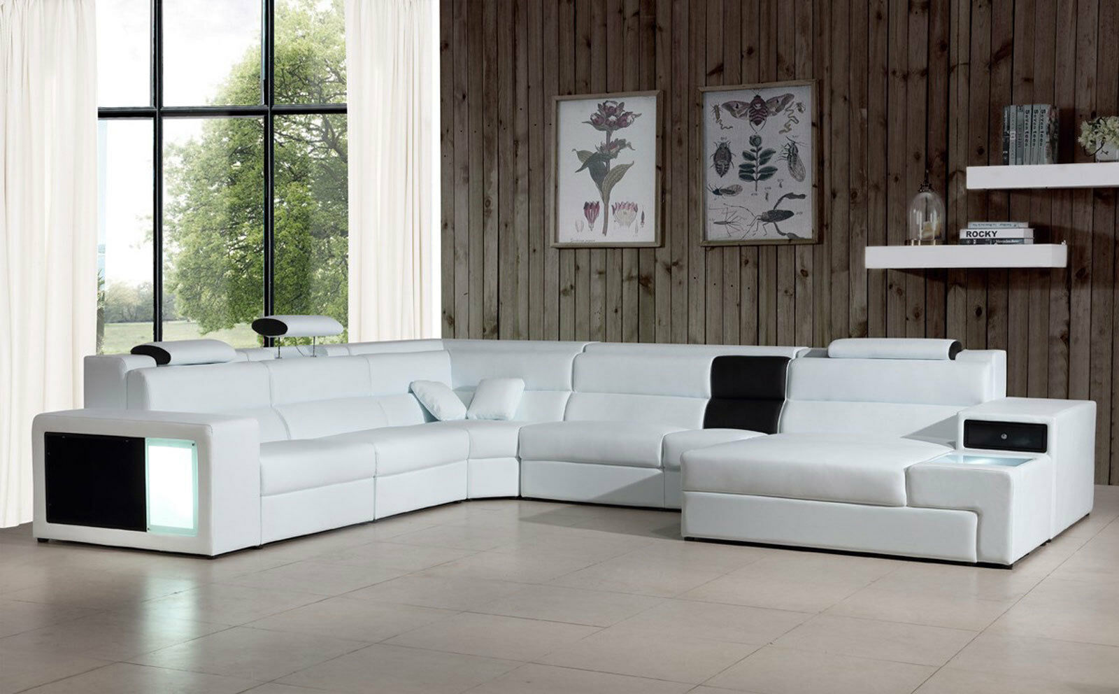 Belmar Contemporary Living Room White Bonded Leather Sofa Couch