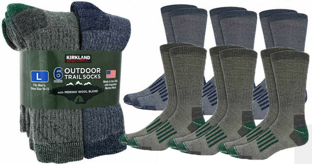 Kirkland Signature Men S Outdoor Trail Socks Active Pair Merino Wool