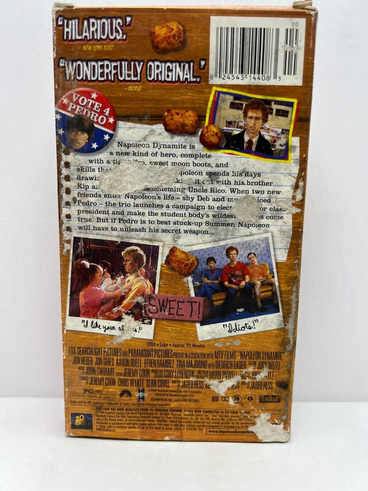 Napoleon Dynamite Starring John Heder Jon Gries Aaron Ruell Vhs