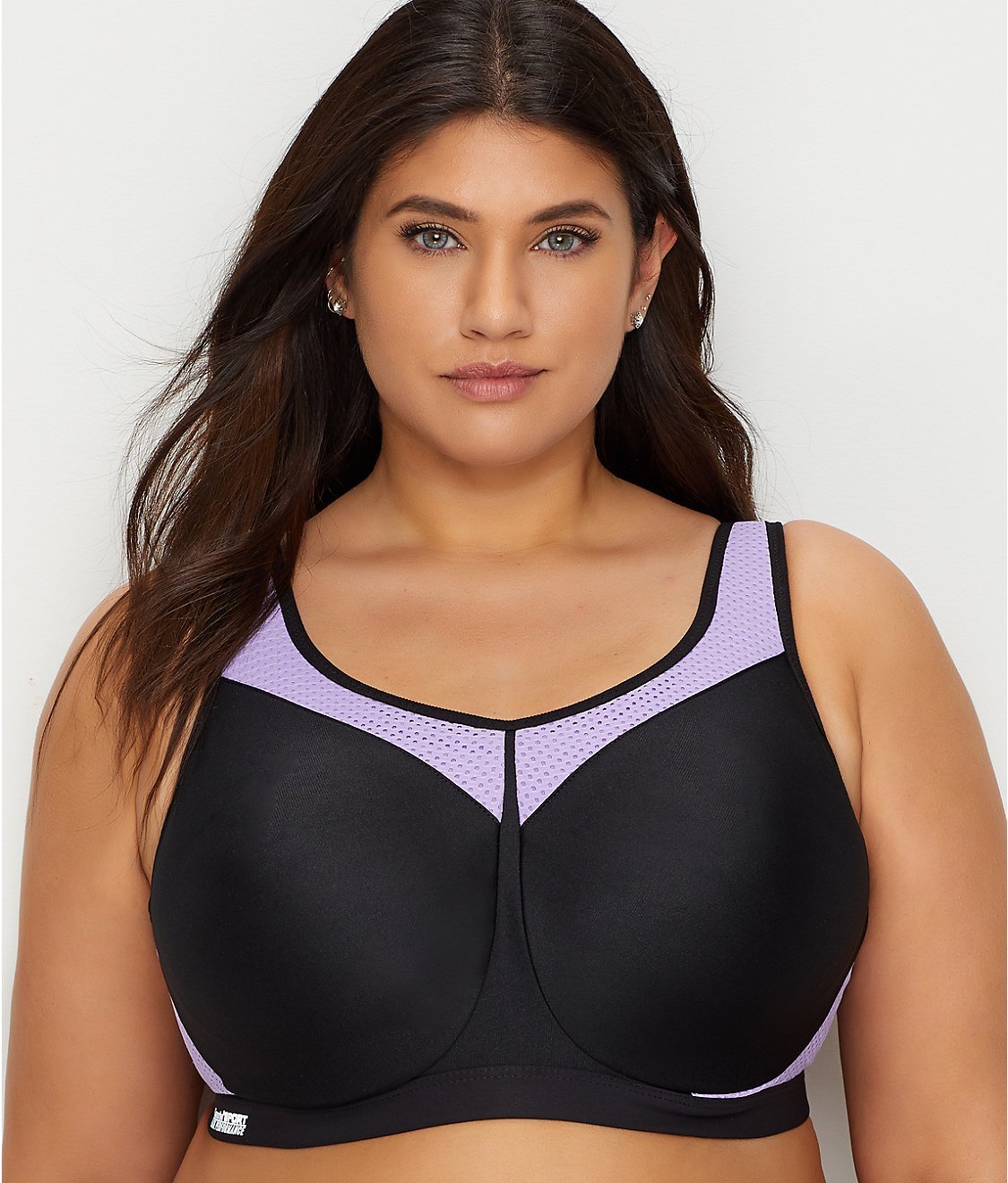 Glamorise Black Purple High Impact Underwire Sports Bra Us Dd Uk