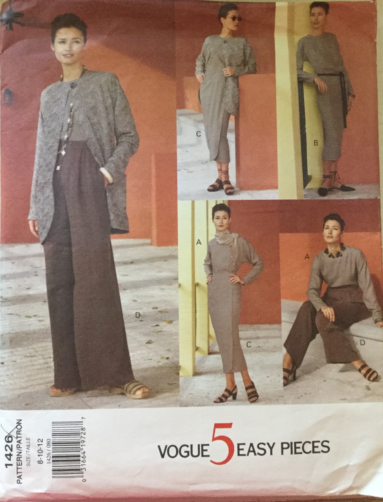 Vogue Misses Five Easy Pieces Jacket Dress Top Skirt Pants