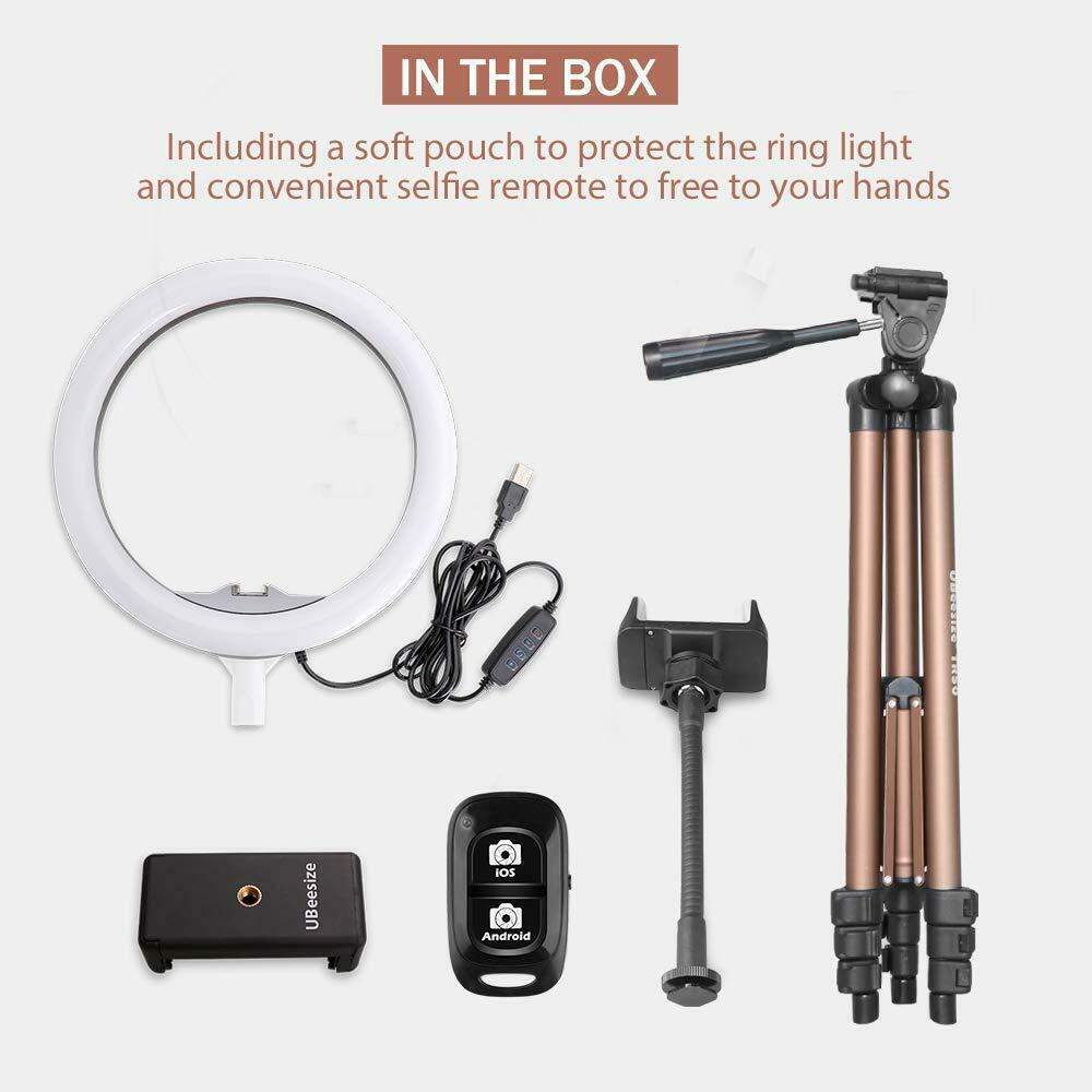 Ubeesize Selfie Ring Light With Extendable Tripod Stand