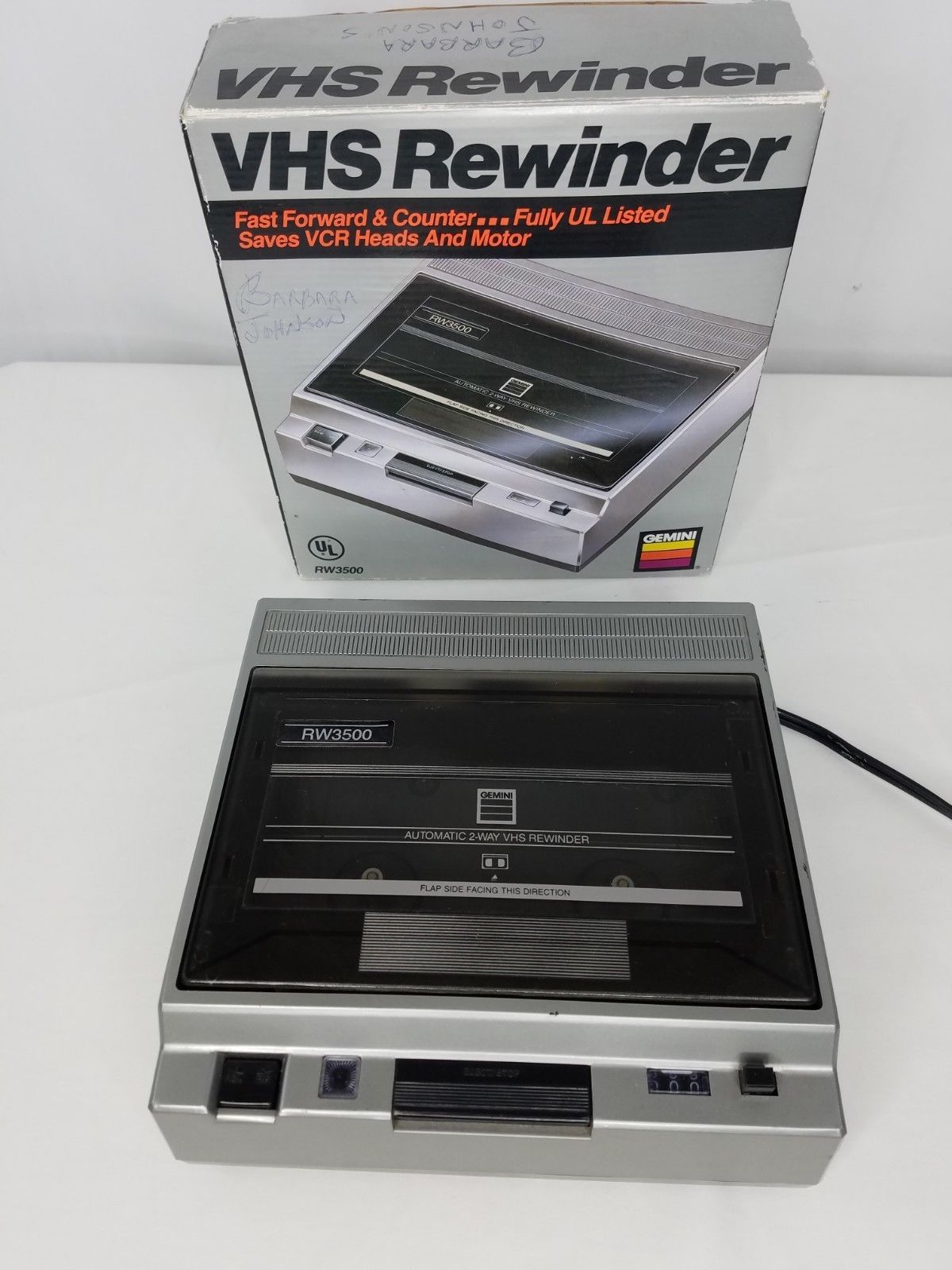 Gemini Vhs Tape Way Rewinder With Fast Forward Counter Rw