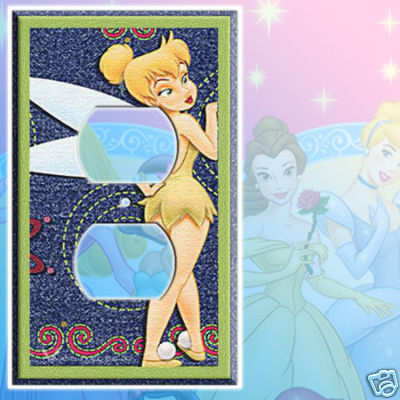 NEW DISNEY TINKERBELL GIRL DUPLEX 2 OUTLETS COVER PLATE