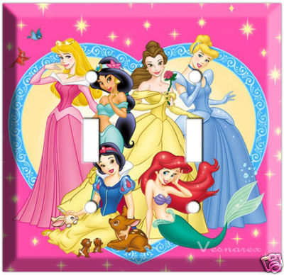 DISNEY PRINCESS CUSTOM DOUBLE LIGHT SWITCH COVER PLATE