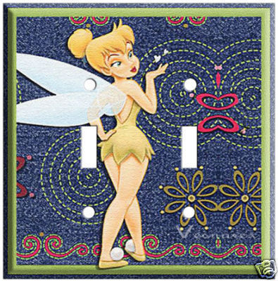 NEW DISNEY TINKERBELL DOUBLE LIGHT SWITCH COVER PLATE