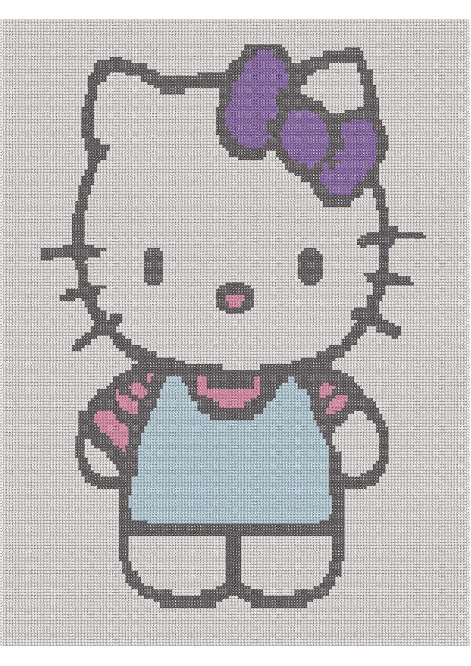 Hello Kitty Crochet Graph Afghan Pattern - Patterns-Contemporary