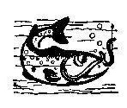 Fish getting hooked aquatic Rubber Stamp made in america free shipping  - $12.99
