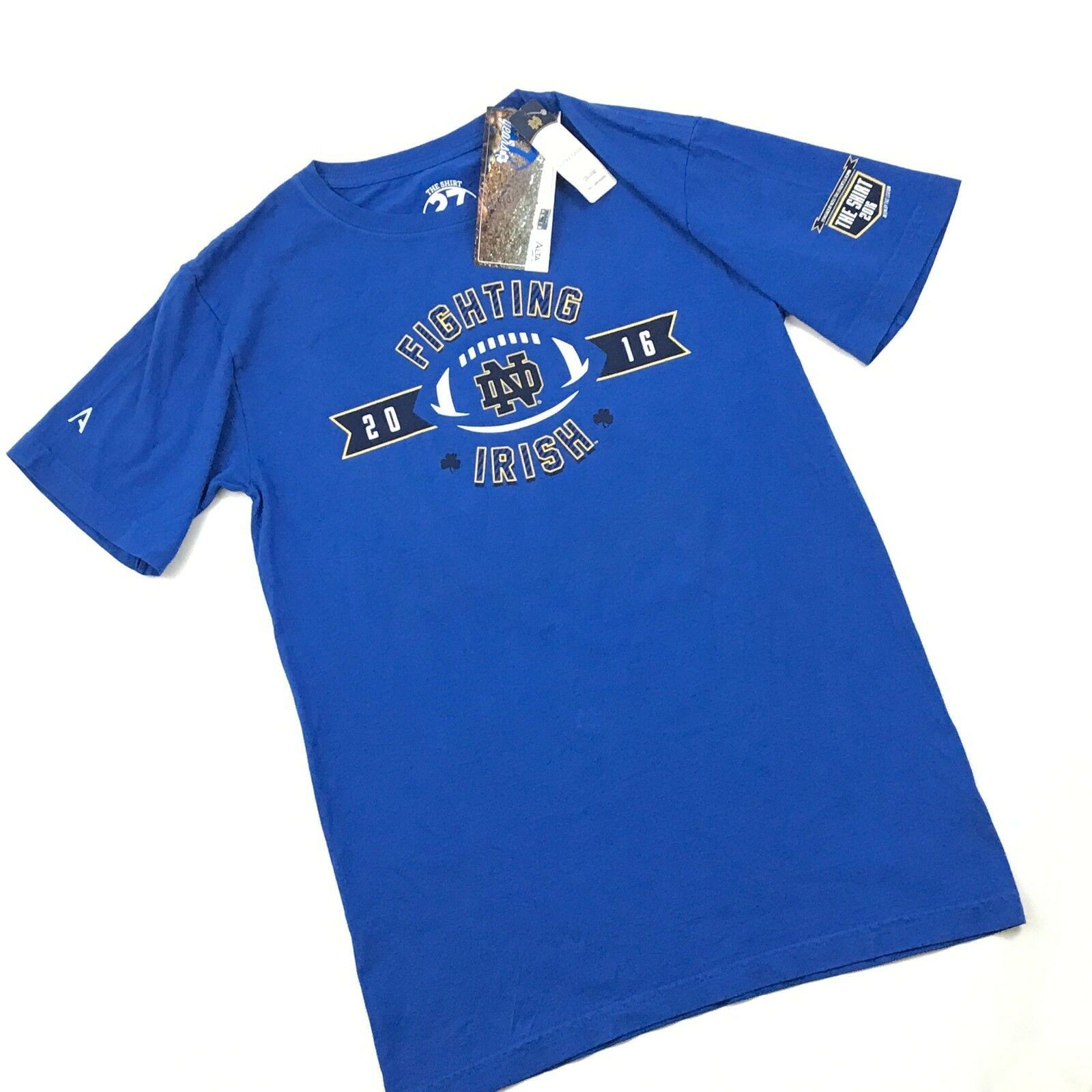 NEW The shirt Notre Dame T-shirt FIGHTING IRISH Blue Short Sleeve Sz M ...