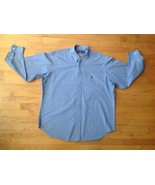 Ralph Lauren Men &#39;s Blue Yarmouth Long Dress Shirt  100% Cotton Size 17-... - $19.79