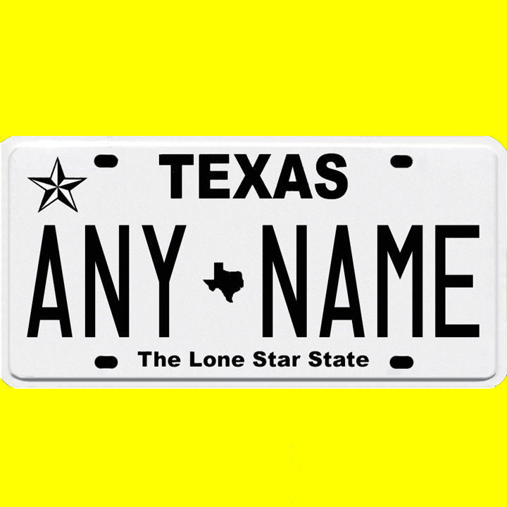 Bicycle license plate - Texas design, new custom personalized, any name