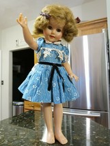 VINTAGE 14-15&quot; Shirley Temple Ideal Doll ST-15 Blue Floral Dress INCOMPLETE - $157.45