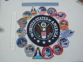 Space Shuttle mission patches 14 and 1 large US seal patch.. embroidered... - $23.75