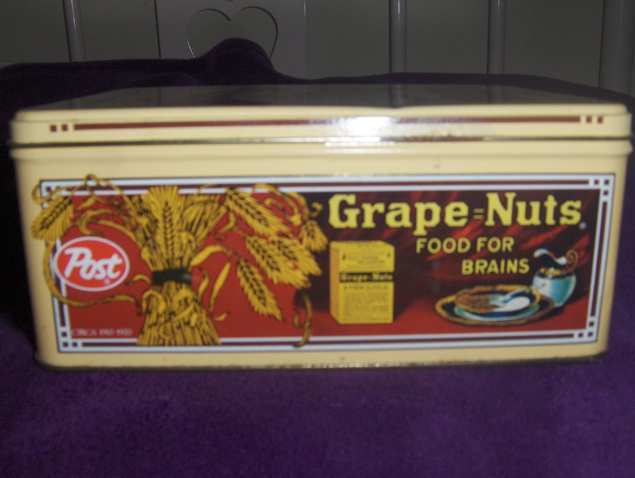 Unique Collectible Post Grape Nuts Tin from 1980s - Post