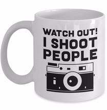 Funny Photographer Mug Gift Watch Out I Shoot People Retro Camera Coffee... - £14.43 GBP+