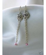 Pink Faux Pearl Dangle Vintage Look Earrings - $6.00