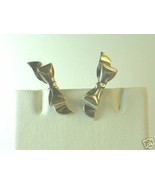 Dainty Vintage Sterling Silver Holiday Bow Earrings - $16.00