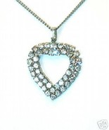 Sparkly Valentine's Double Rhinestones Heart Pendant - $11.00