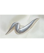 Vintage PREMIER DESIGNS Silvertone Abstract Ribbon Pin - $17.00