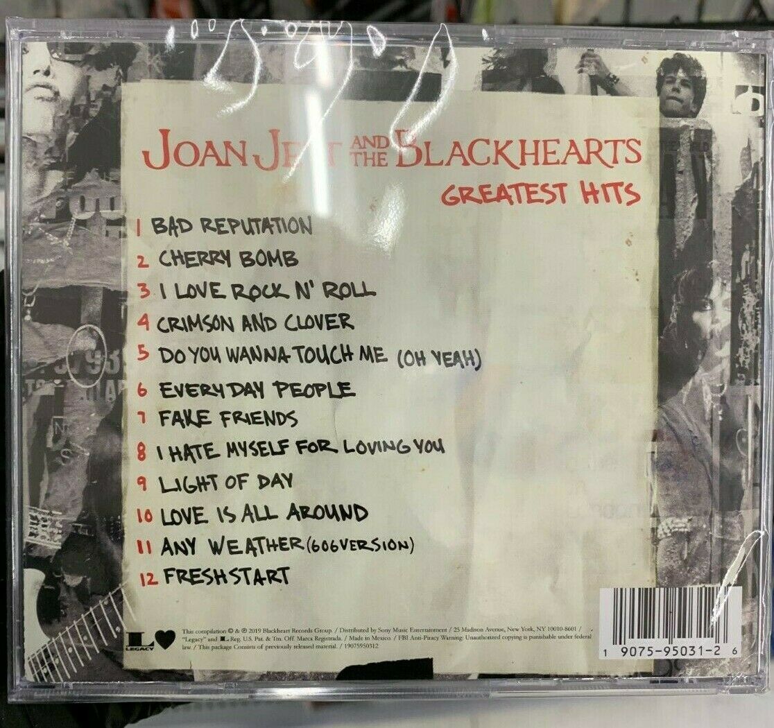 Joan Jett and the Blackhearts Greatest Hits CD I Love Rock N Roll,Bad ...