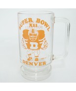 Denver Broncos Super Bowl XII Clear Glass Mug Tankard AFC Champions 1977... - $17.81