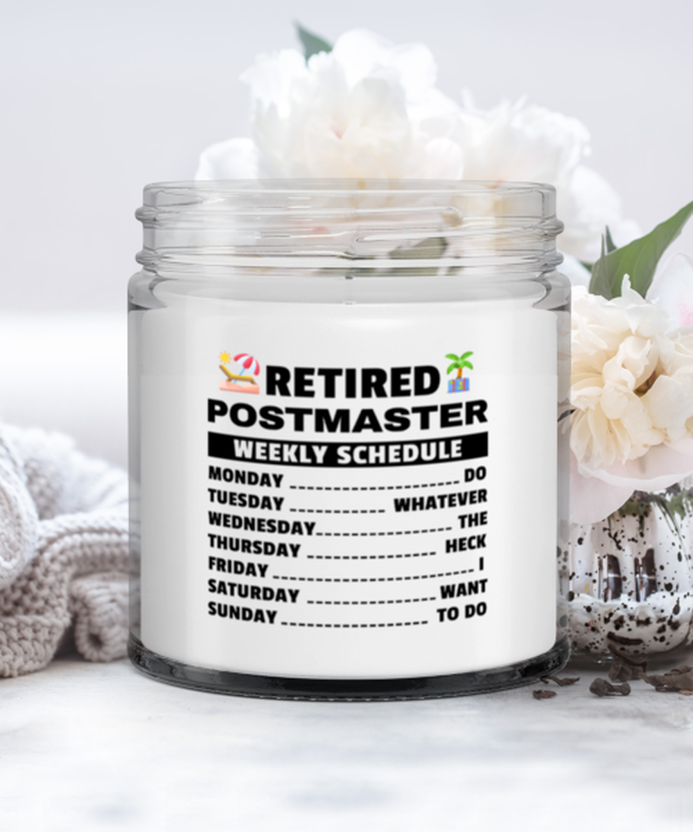 Postmaster Retirement Candle - Retired Schedule - Funny 9 oz Hand Poured