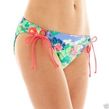 Arizona Tropical Print Adjustable Hipster Swim Bottoms Size L New Msrp $32 - $12.99