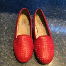 UGG Red Leather ALLOWAY Studded Flat/Loafer, Style#1002927, Size 7- Fabu... - $49.00