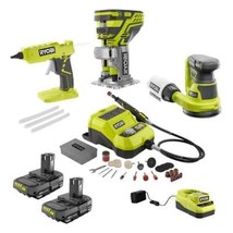 ONE+ 18V Cordless 4-Tool Hobby Compact Kit with (2) 1.5 Ah Batteries and  - $298.99
