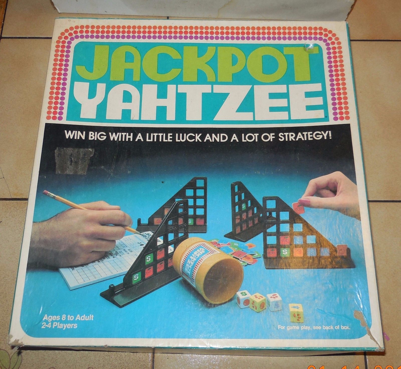 Vintage 1980 Jackpot Yahtzee Classic Board Game ES Lowe Co. Milton 100% ...