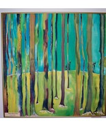 Art,Original Painting, Silk, Fine Art, Forest Through The Trees,29x29 - $275.00