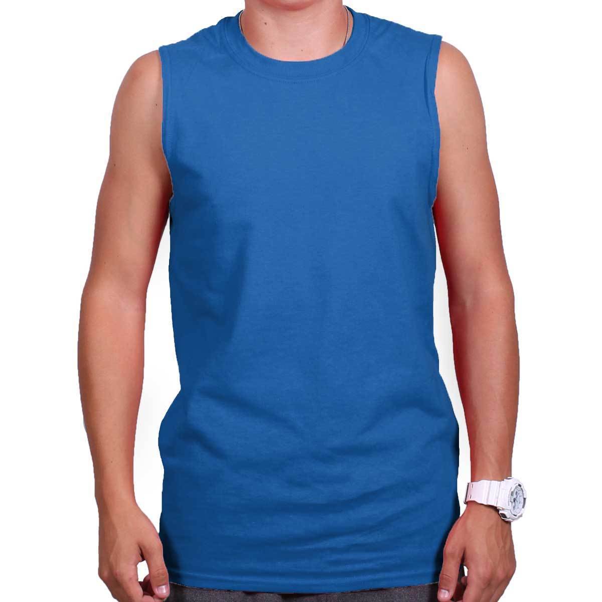 Gildan Ultra Cotton Adult Plain Color Blank Sleeveless Shooter Workout ...