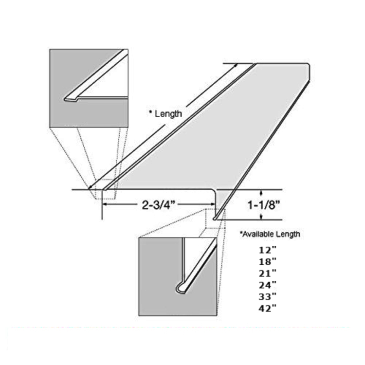 24" Lens Diffuser Under Replacement Cover 23/4" x 11/8" x 24