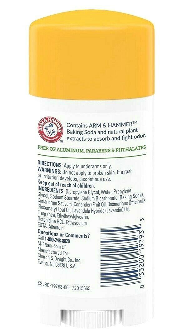 Arm & Hammer Essentials Deodorant NATURAL ALUMINUM FREE Fresh 2.5 OZ ...