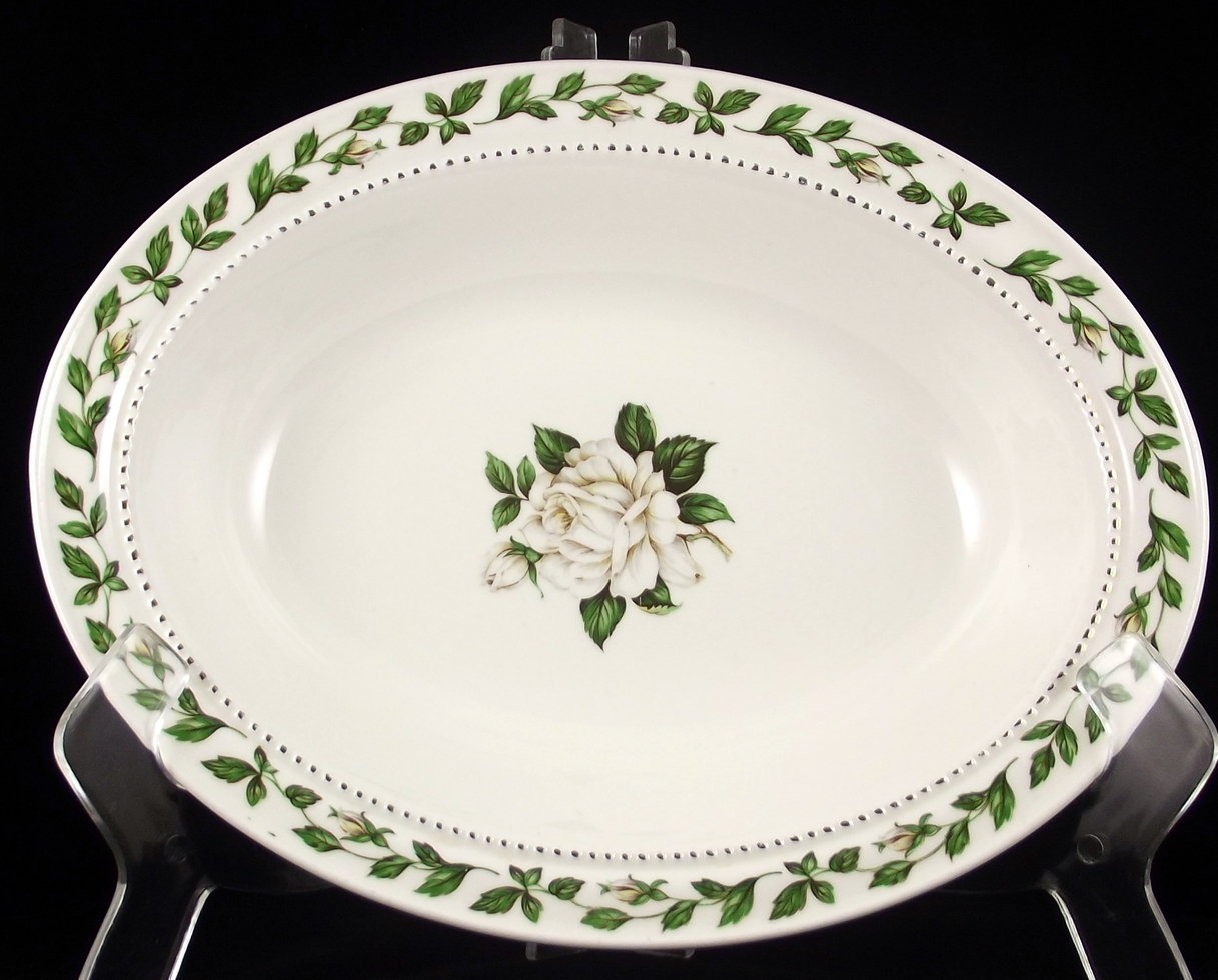 Hall China Superior Quality Cameo Rose oval vegetable serving bowl Hall