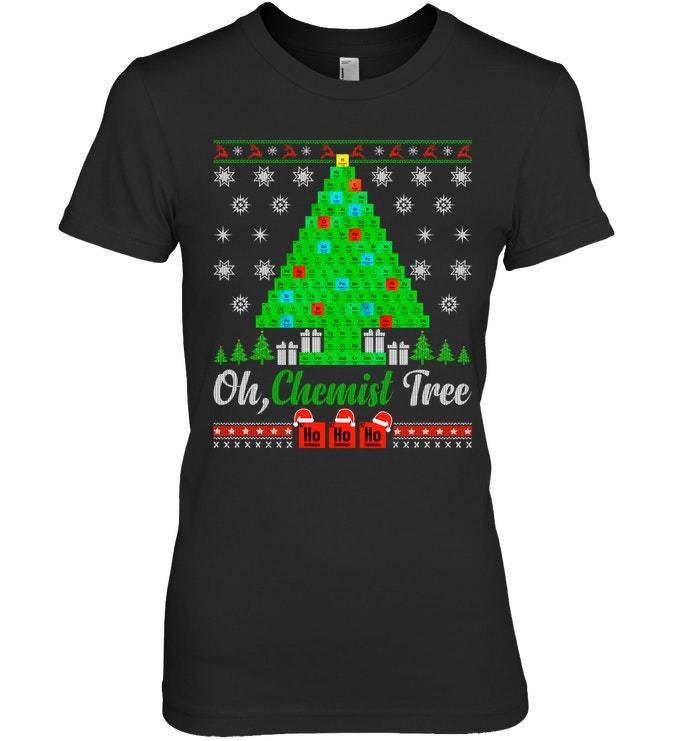 periodic table christmas tree t shirt