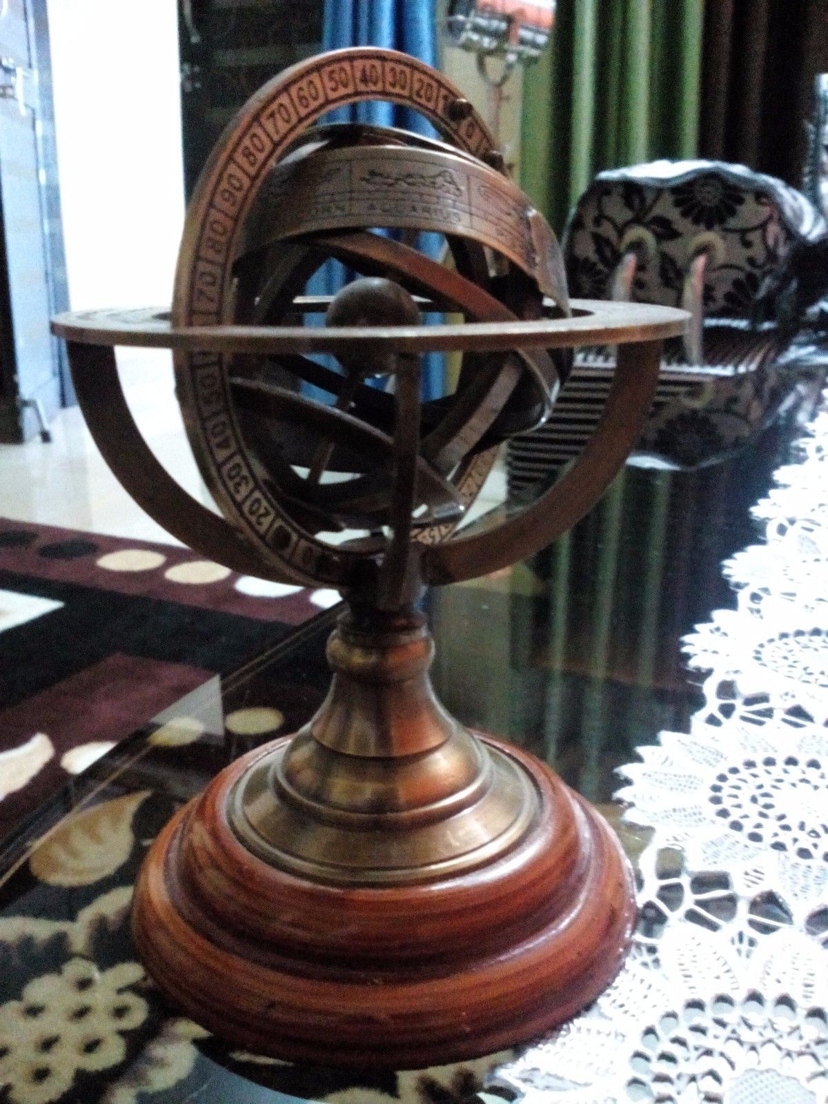 Nautical Replogle World GLOBE 12/" ATLAS MAP Antique Finish Vintage Tripod Stand