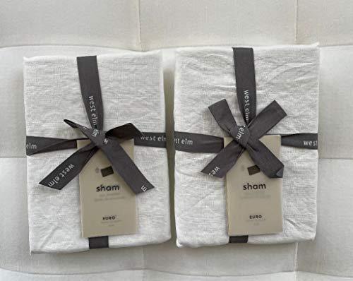 West Elm Belgian Linen Euro Shams~Set of Two~White~ - $80.69