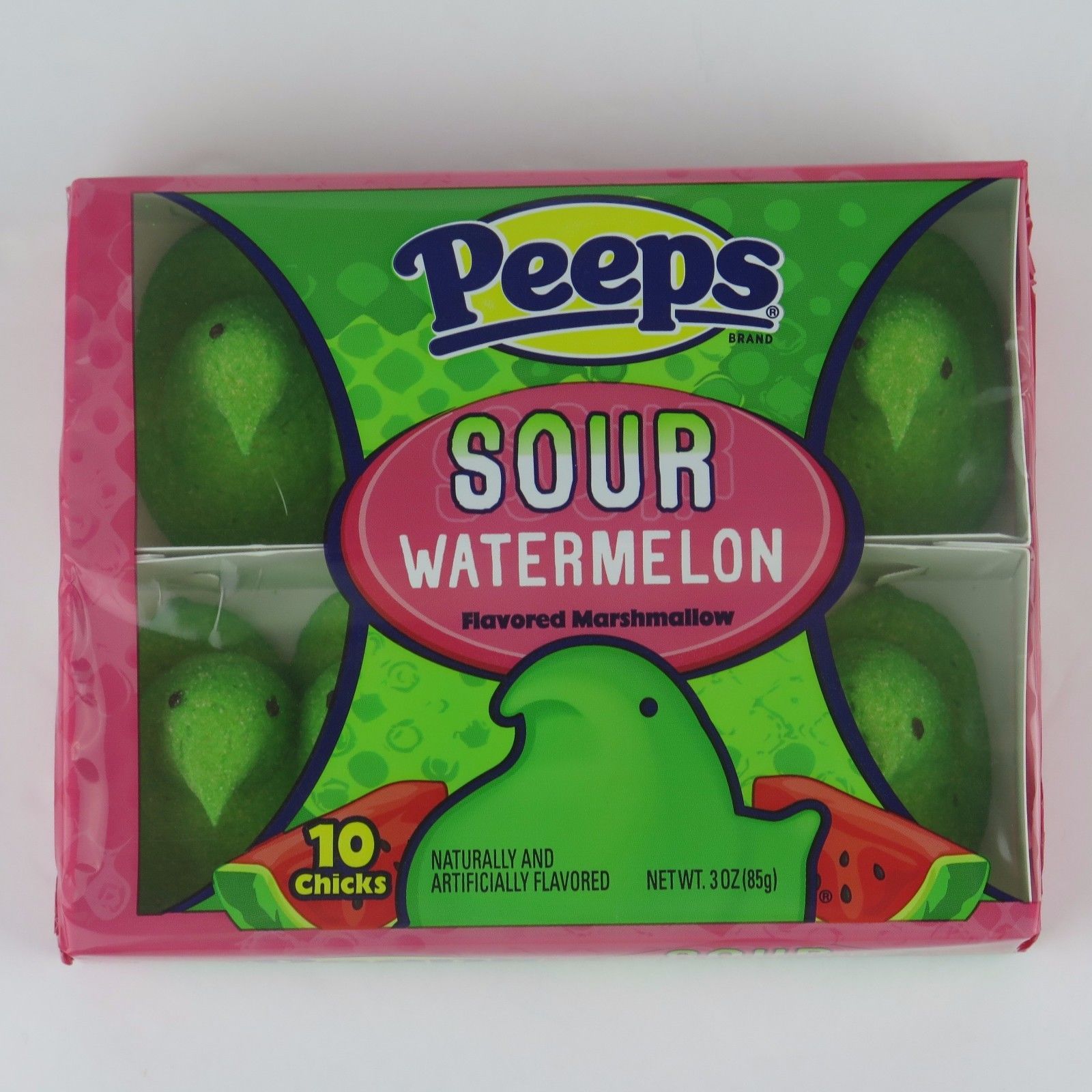 Peeps Marshmallow Chicks Sour Watermelon One Pack Of Six Chicks