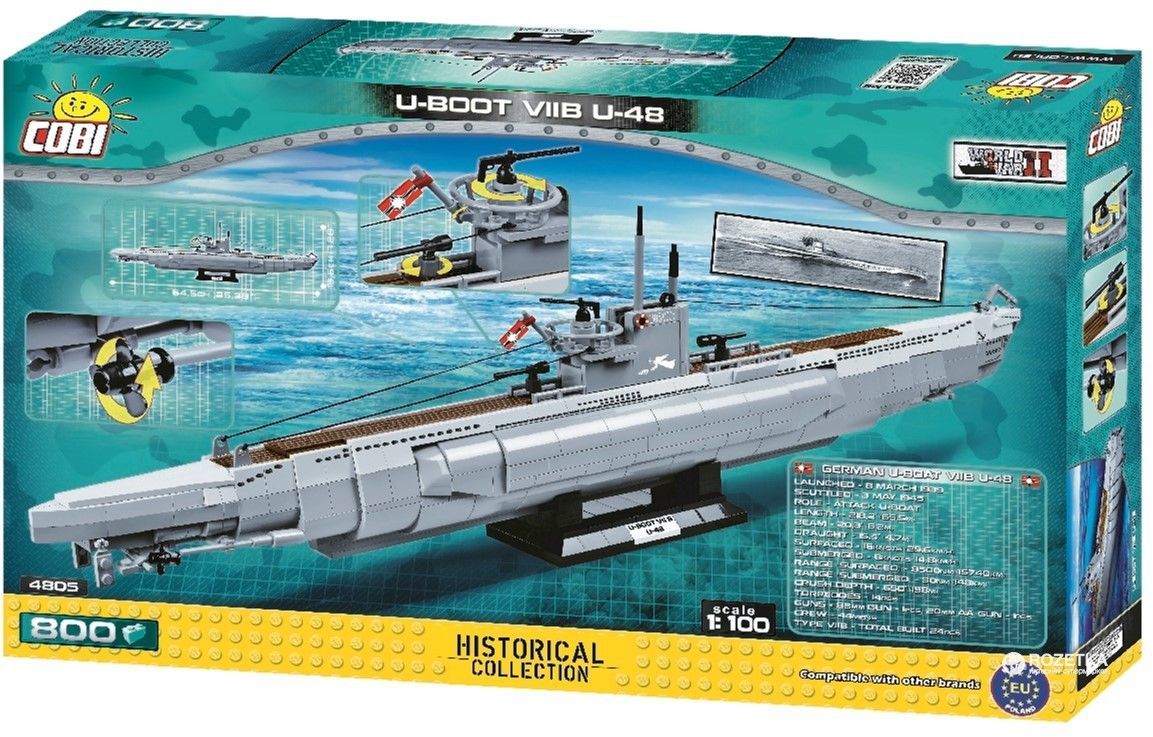 blocks Cobi Uboat U48 VII B German submarine World War II Small Army