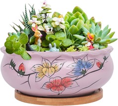 G Epgardening 8 Inch Ceramic Succulent Planter Pot With Drainage Hole Round - $38.99