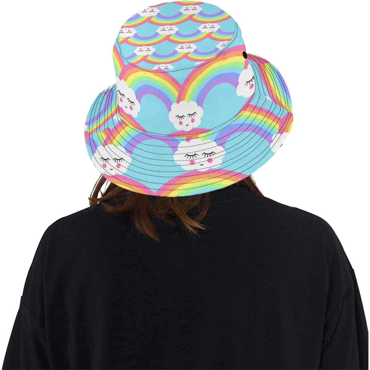 Colorful Brignt Beautiful Rainbow Fashion Fishing Sun Bucket Hats - Hats