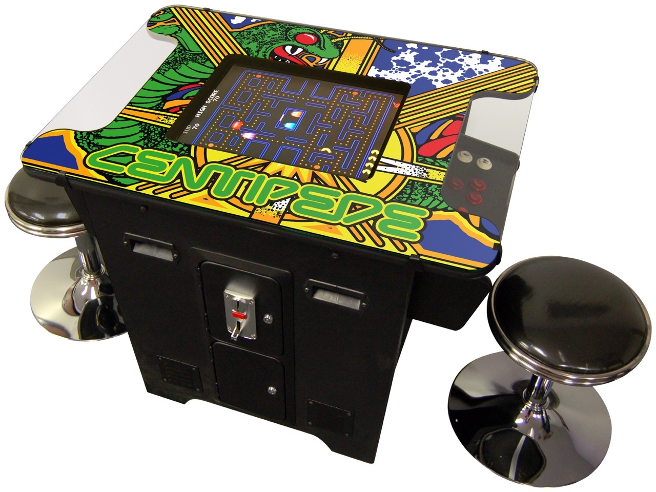 Retro Arcade Cocktail Table 412 Games Video Game Console With Stools